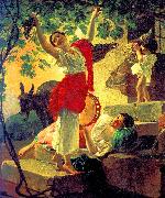 Karl Briullov Girl gathering grapes in the vicinity of Naples oil painting artist